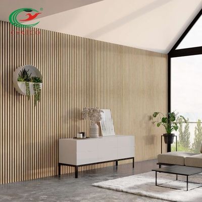 Geriffelte Wand-hölzerne akustische Platten geruchloses Multiscene 600x1200mm