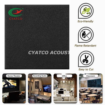 Steuerungsschall-Felt Wandplatten Geruchlose 9mm schwarze Polyeaterfaser Akustikplatten