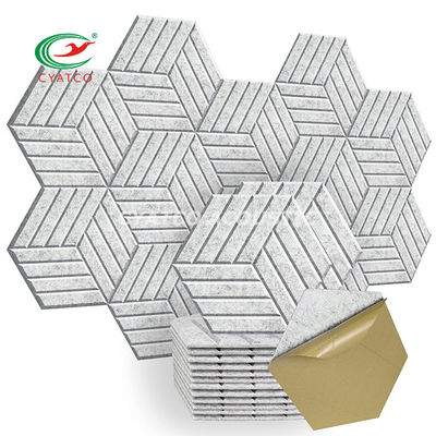 Modische hexagonale Akustikplatten Mehrfarbige Polyester Akustikplatte